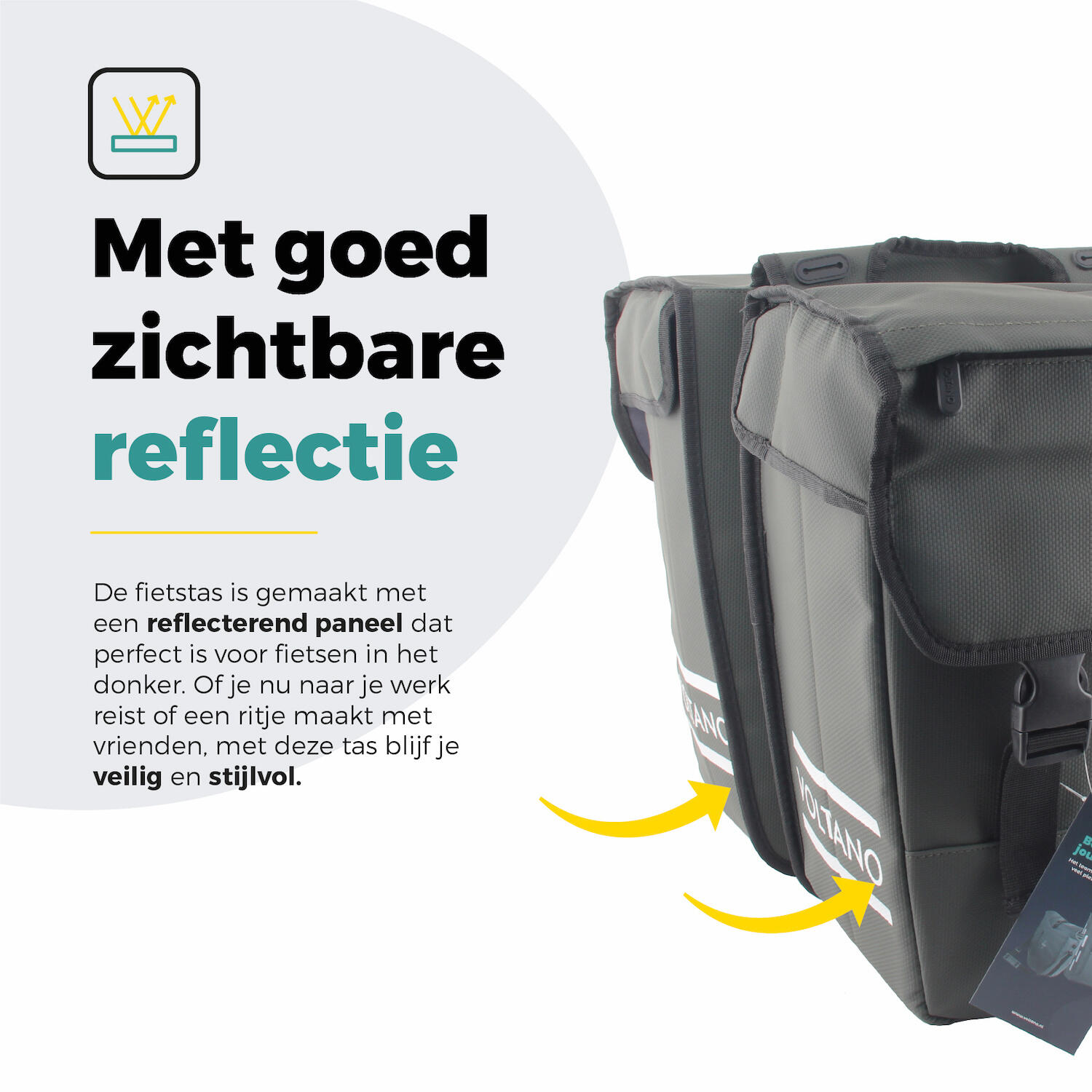 Voltano Dubbele Fietstas 40L Afgeschuind - Intense Green - Waterdicht 5/7