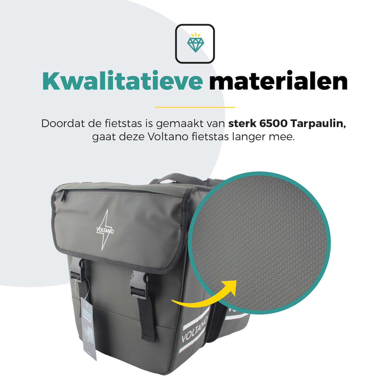 Voltano Dubbele Fietstas 40L Afgeschuind - Intense Green - Waterdicht 4/7