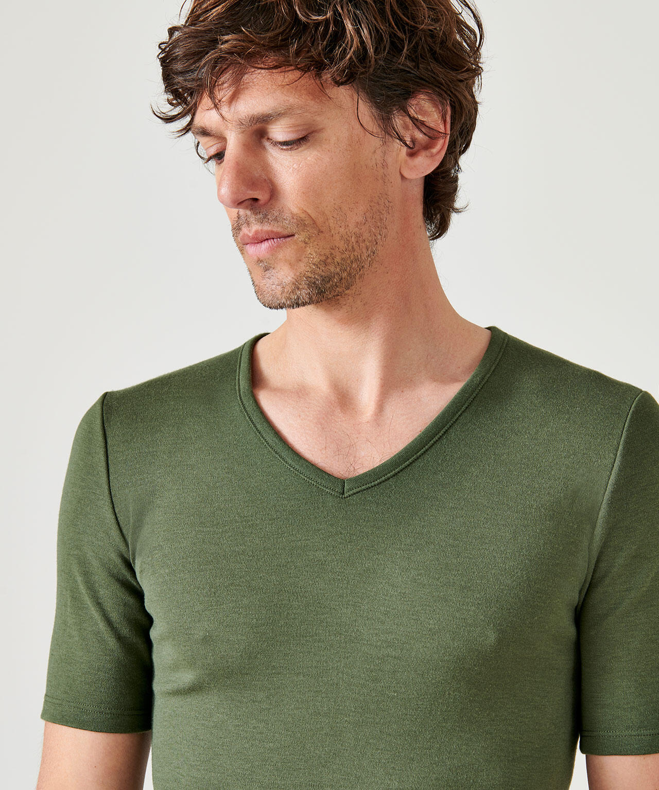 T-shirt col V manches courtes maille classique thermique Thermolactyl 4/4