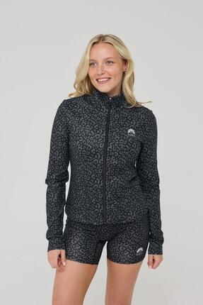 Femme Fitness Veste Zippée Crop Infinite Black Leopard