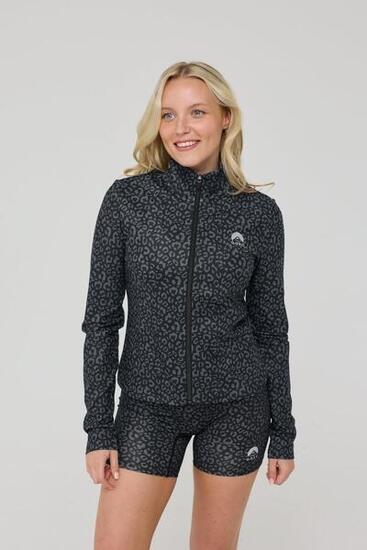 Femme Fitness Veste Zippée Crop Infinite Black Leopard