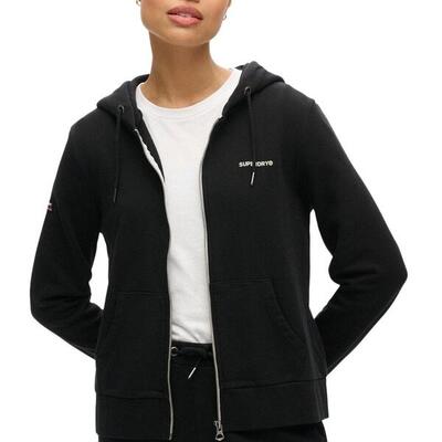Felpa Donna Superdry con Cappuccio e Zip Bianca