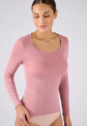 T-shirt manches longues fine côte thermolactyl sensitive, encolure dégagée femme