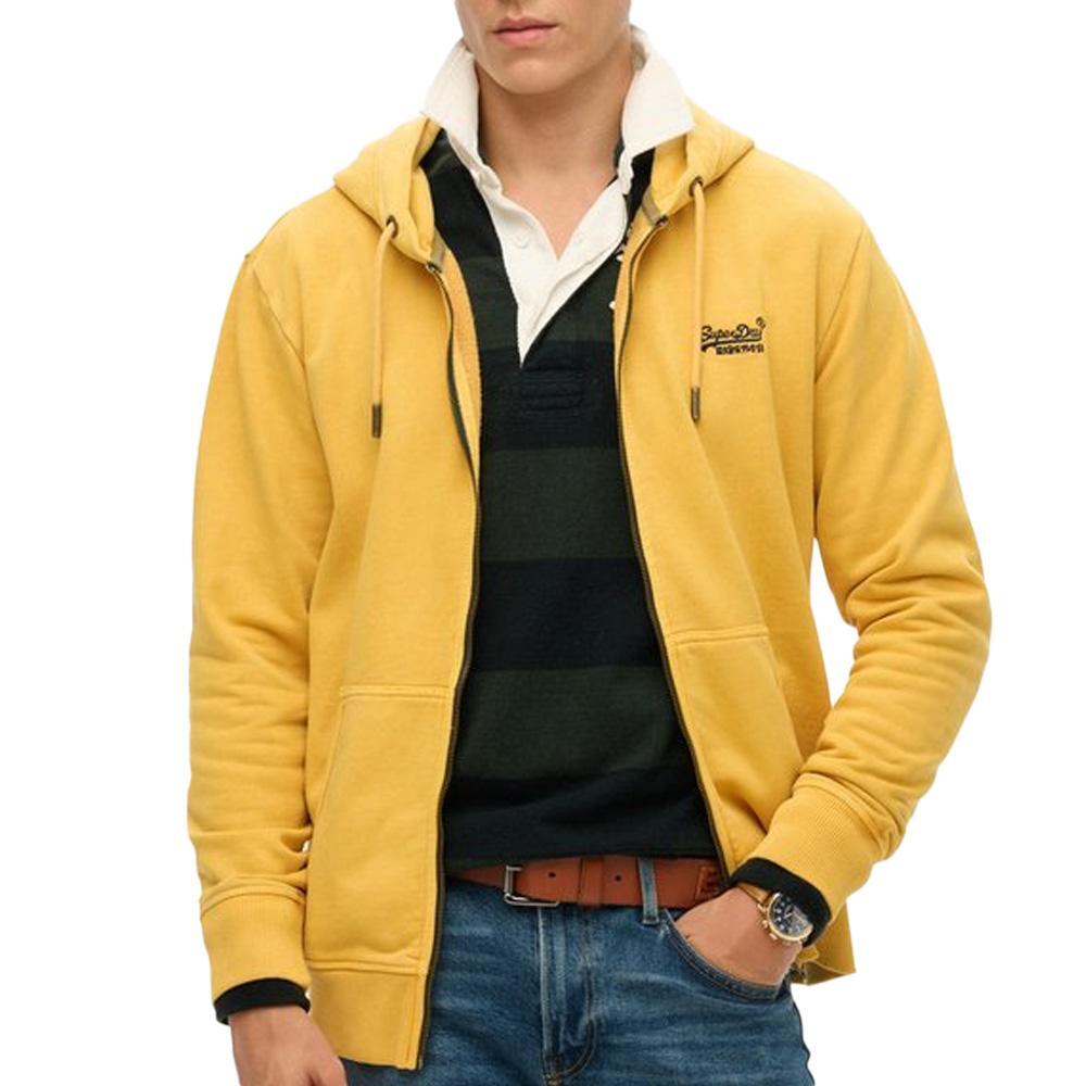 Superdry - Sweat Zippé Jaune Homme Superdry Essential Washed Ziphood - Sweat-shirt - Jaune - Decathlon