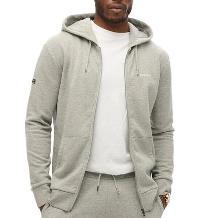 Sweat Zippé Gris Homme Superdry Plain Hood - XXL