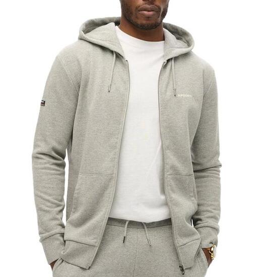 Sweat Zippé Gris Homme Superdry Plain Hood - S