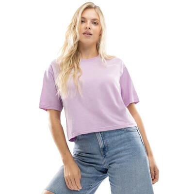 Dames lifestyle crop top met losse pasvorm ibz eivissa lilac paars