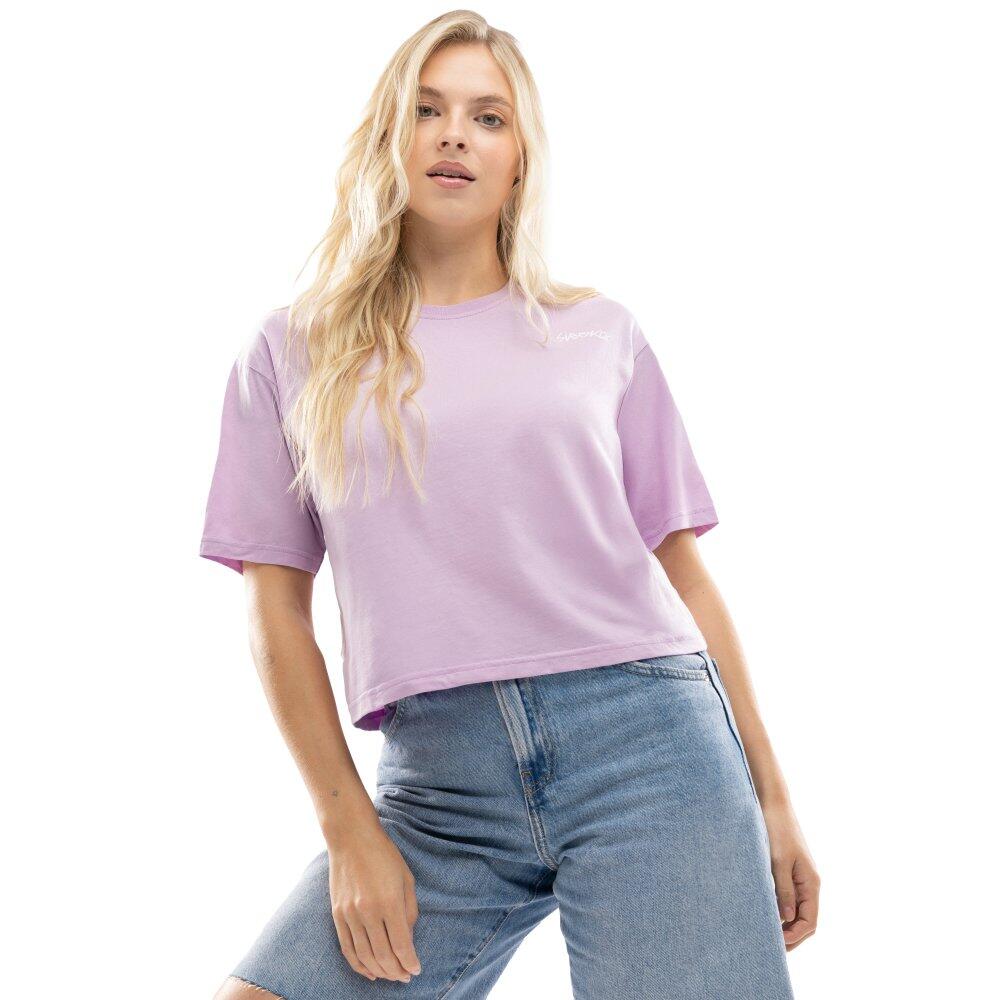 SIROKO Dámský crop top volného střihu IBZ Eivissa Lilac Fialová