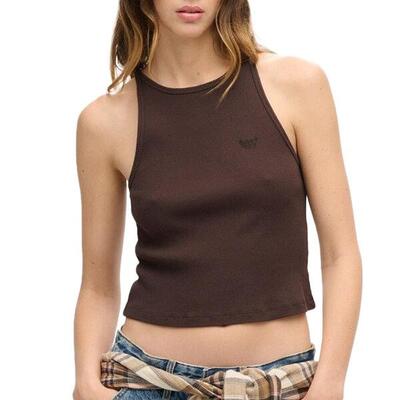 Superdry essential racer vest dames top bruin