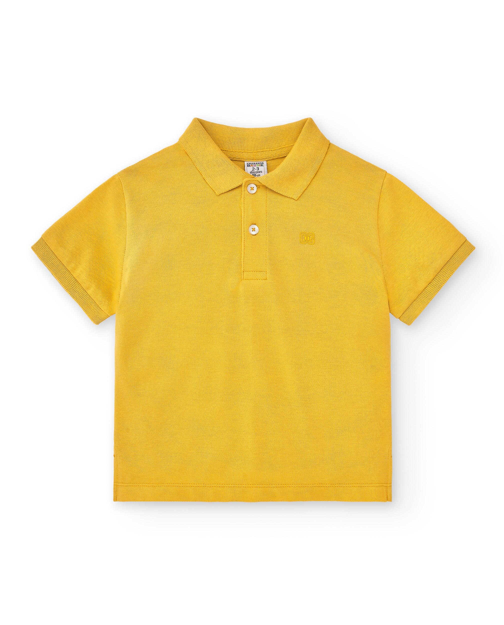 Camisa polo mostarda de manga curta para 2/5