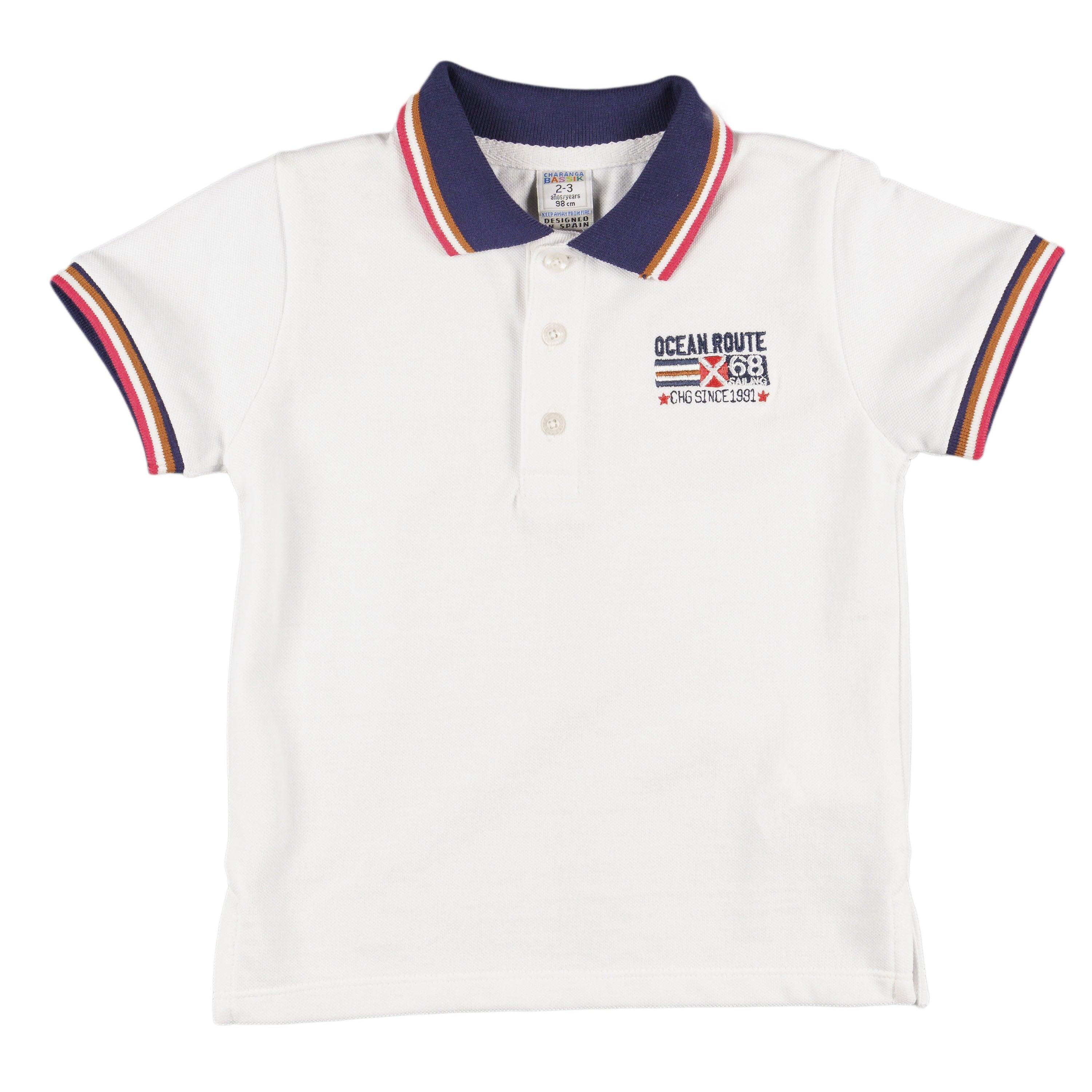 Camisa polo branca para 2/4