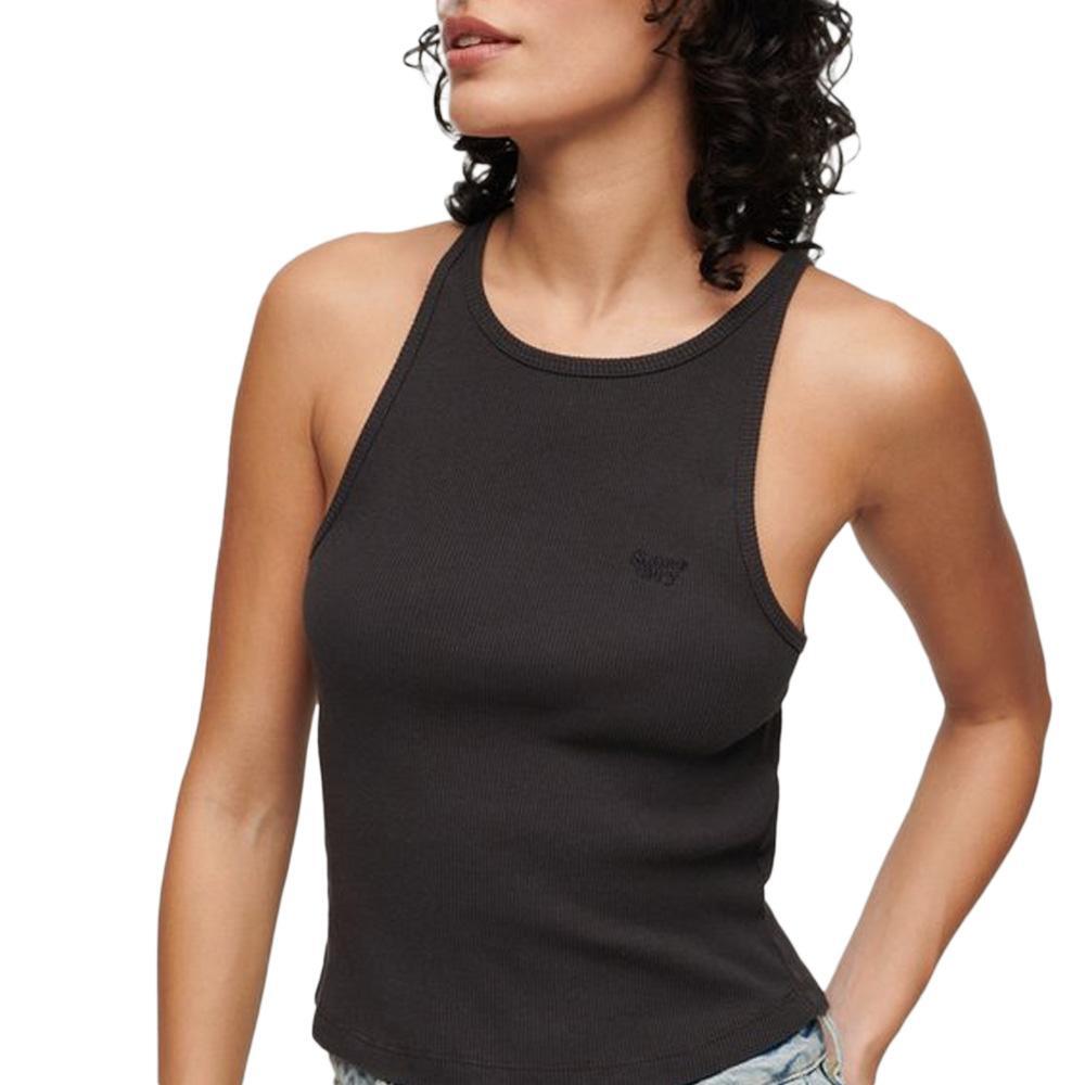 Superdry - Débardeur Noir Femme Superdry Essential Logo Racer - Sous Pull - Noir - Decathlon