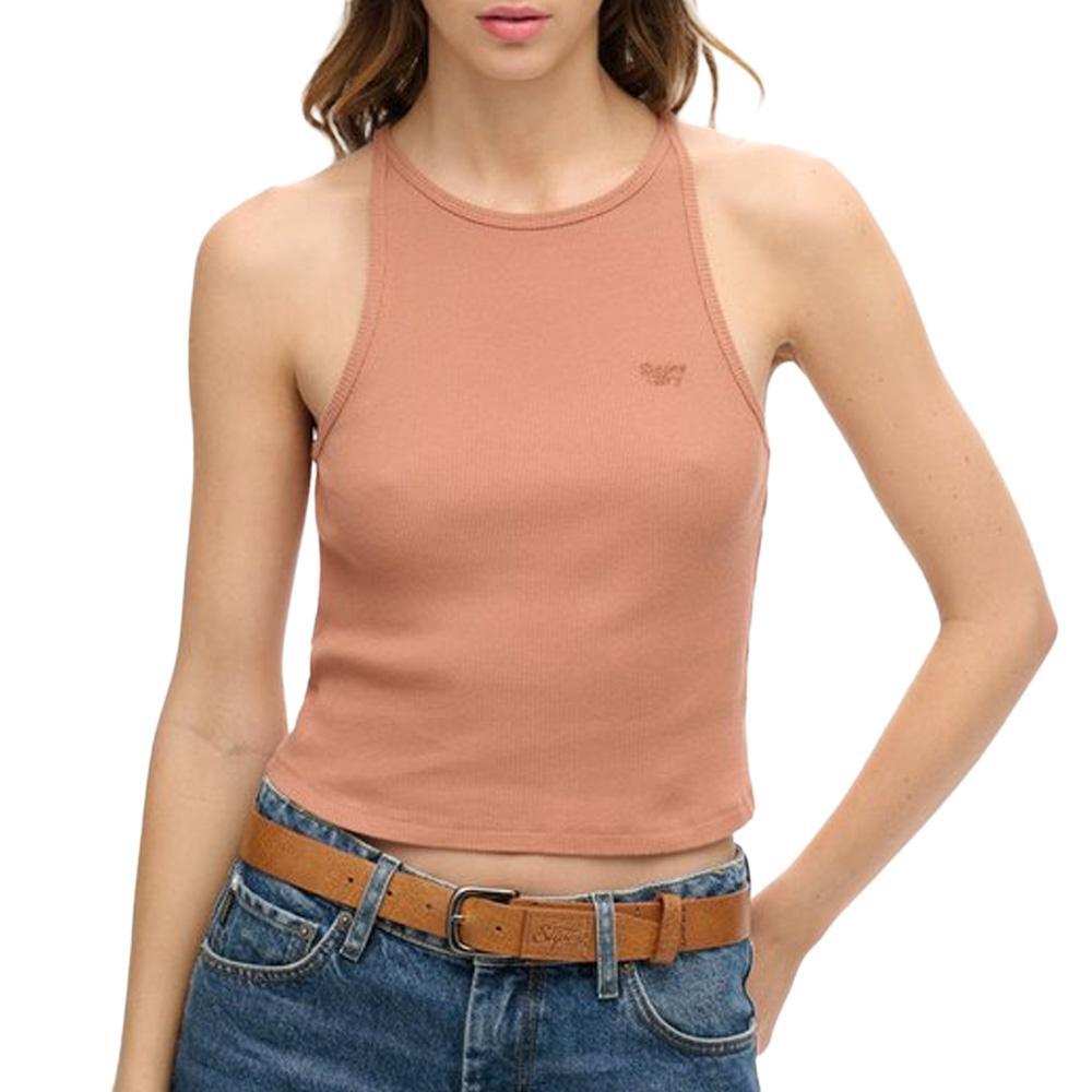 Superdry - Débardeur Marron Femme Superdry Essential Logo Racer - Sous Pull - Marron - Decathlon
