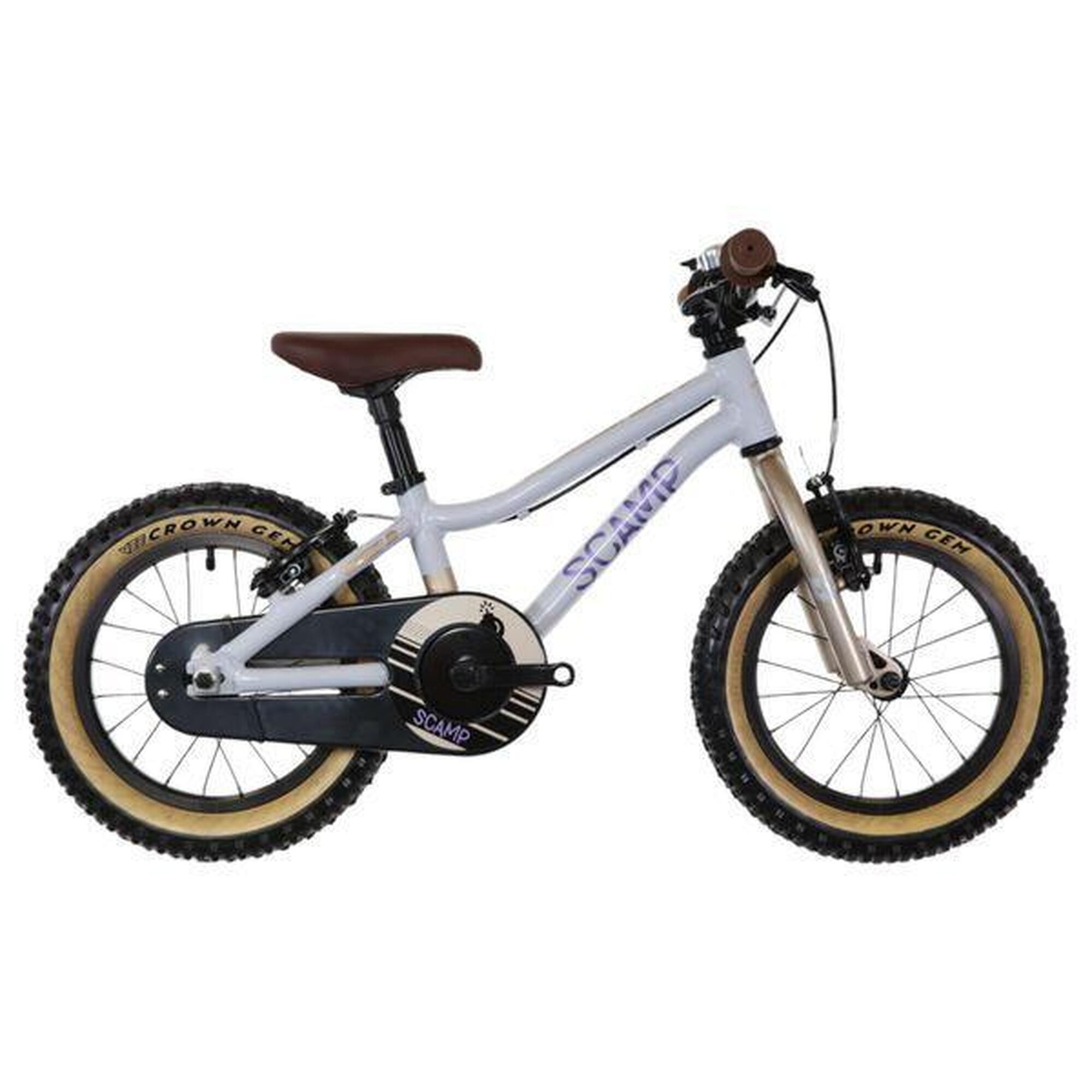 Scamp - Vtt Enfant Scamp Smallfox Single Speed 14'' Beige Violet - Vélo Enfant - Beige - Decathlon