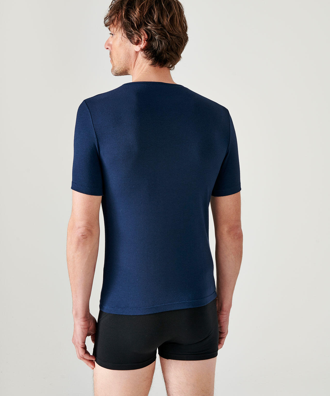 T-shirt manches courtes col V thermique Thermolactyl Sensitive - Bleu 3/4