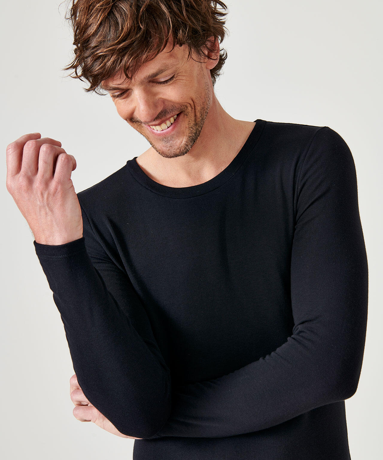 T-shirt col rond manches longues fine côte Thermolactyl Sensitive 2/4