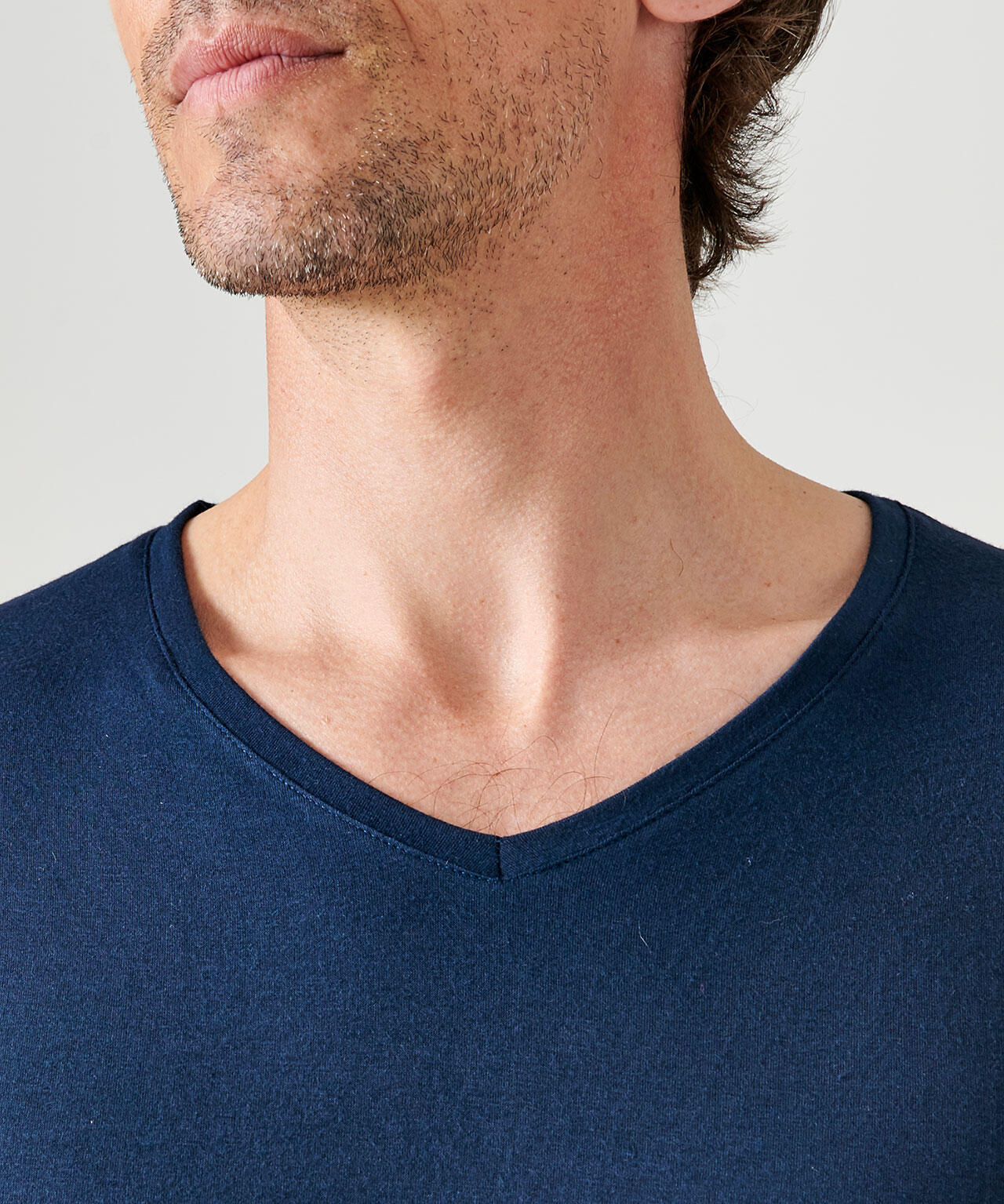 T-shirt manches courtes col V thermique Thermolactyl Sensitive - Bleu 4/4