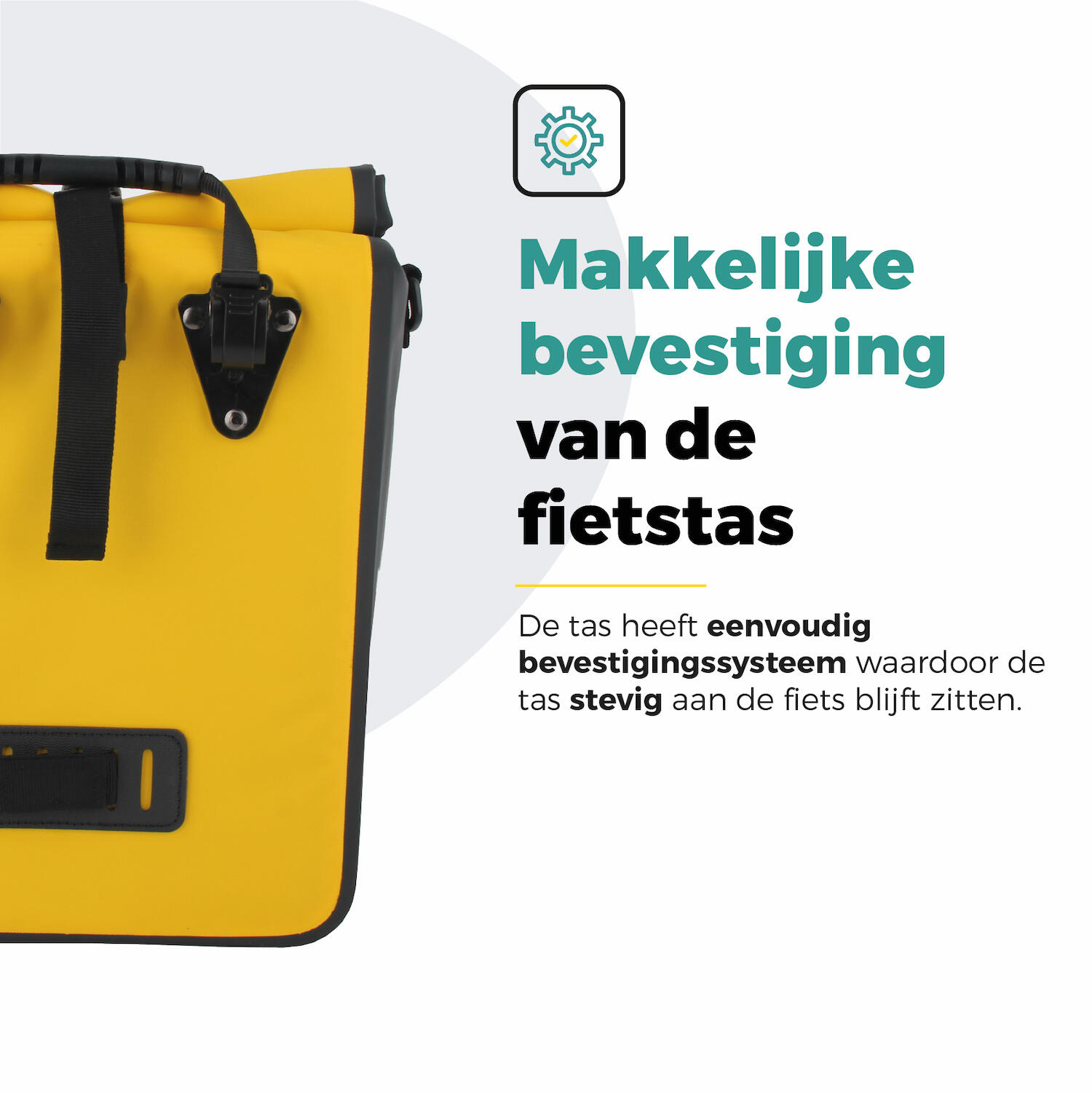 Voltano Fietstas 16L - Geel / Zwart - Enkele Pakaftas - 100% Waterdicht 7/7