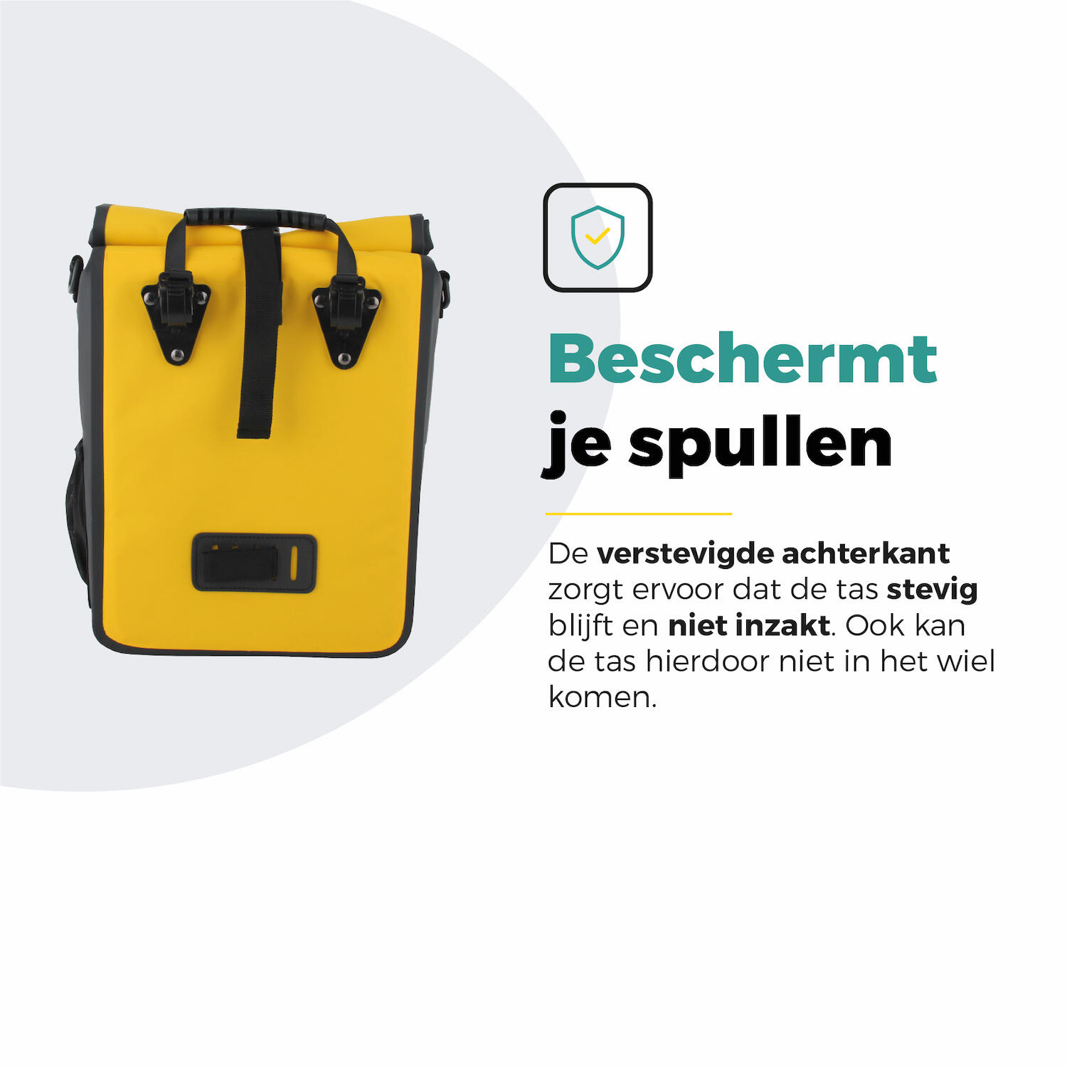 Voltano Fietstas 16L - Geel / Zwart - Enkele Pakaftas - 100% Waterdicht 4/7