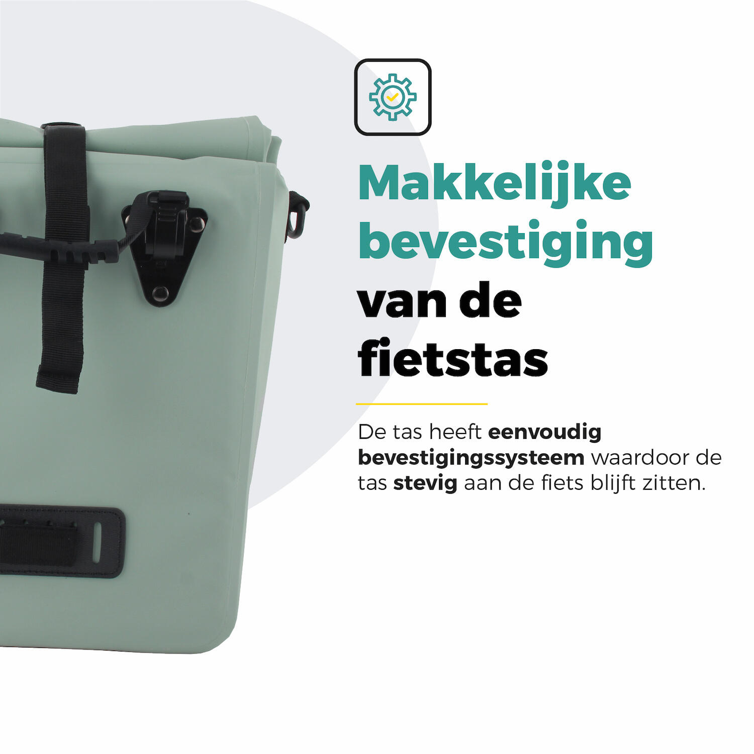 Voltano Fietstas 16L - Mint Groen - Enkele Pakaftas - 100% Waterdicht 5/7