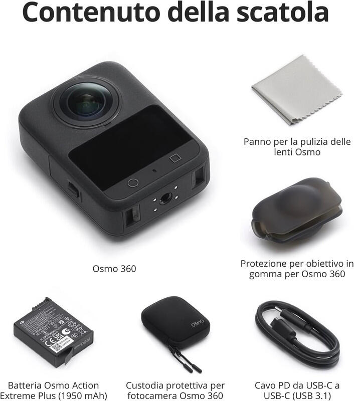Action Camera Videocamera Osmo 360 Combo Standard, immagini da 1 pollice DJI 6/8