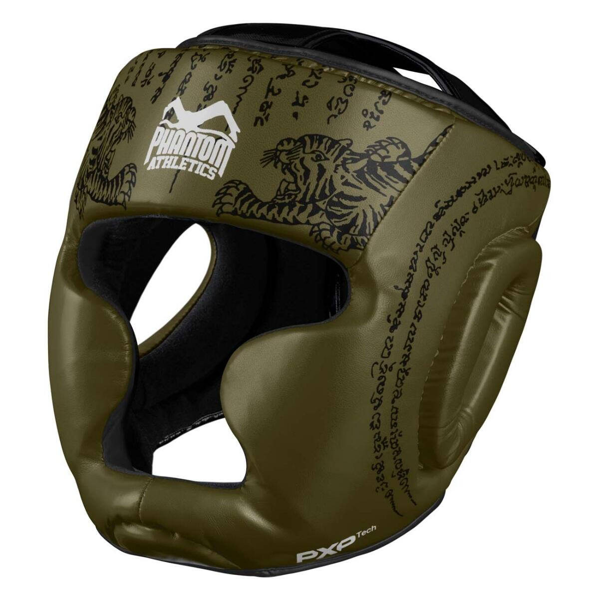 Casque de protection Muay Thai – Olive – Taille unique 1/2