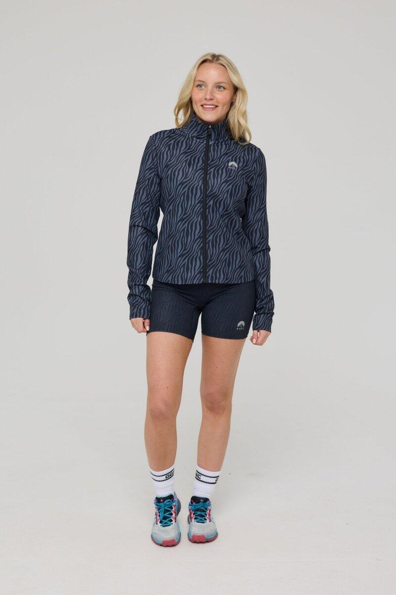 Damen Fitness Zip-Jacke Cropped Infinite Black Tiger 3/5