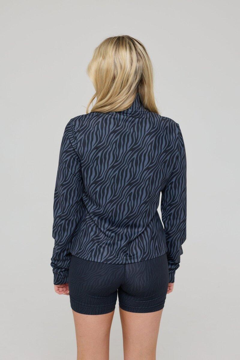 Damen Fitness Zip-Jacke Cropped Infinite Black Tiger 2/5