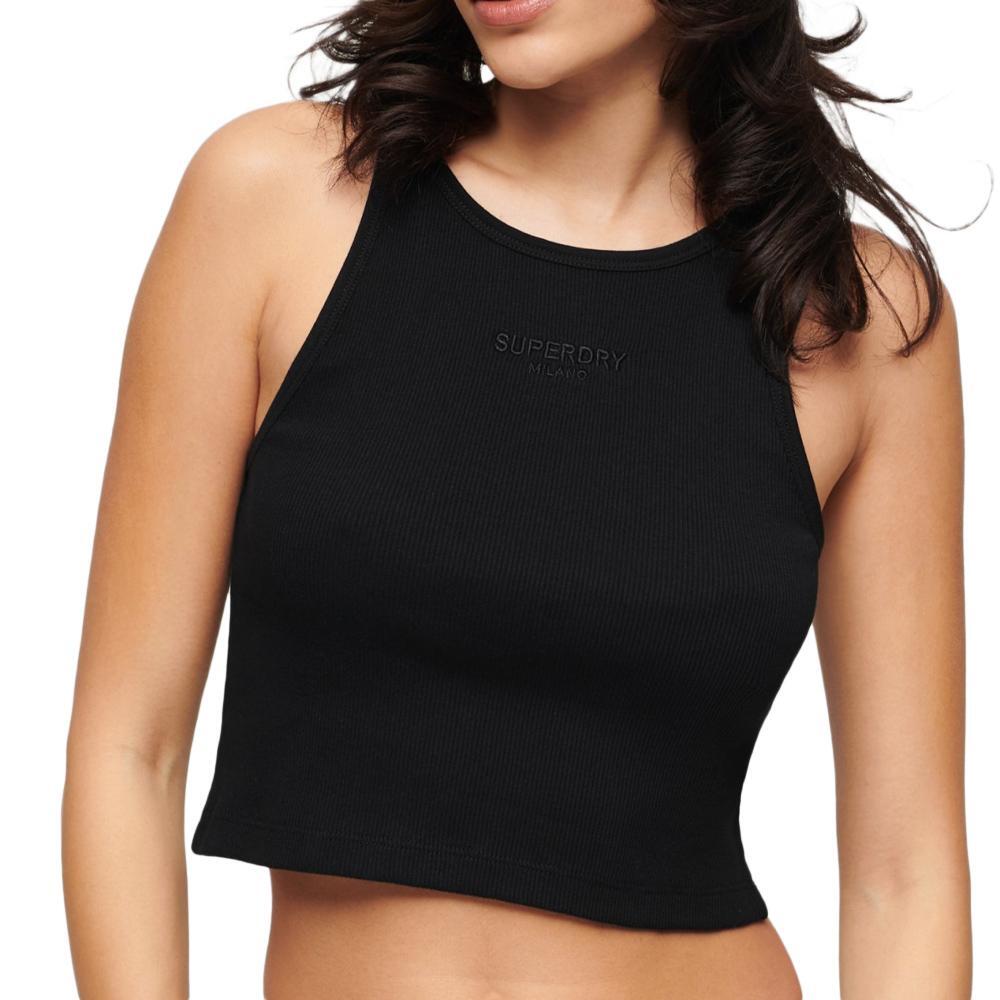 Superdry Women's Embroidered Racer Vest Top in Black