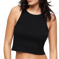 Top Noir Femme Superdry Embroidered Racer