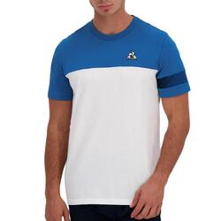 T-Shirt Blanc/Bleu Homme Le Coq Sportif Heritage