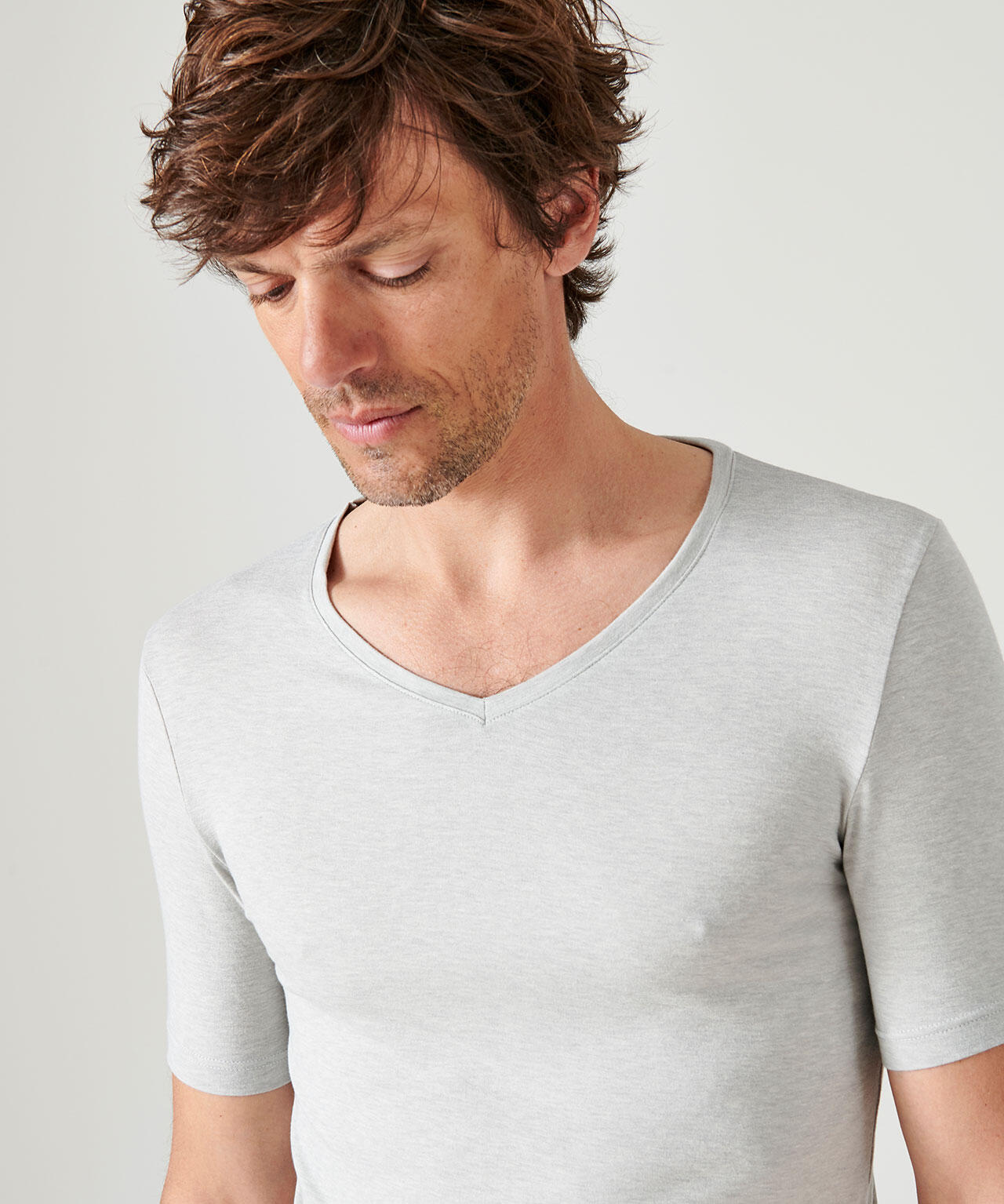 T-shirt col V manches courtes maille classique thermique Thermolactyl 2/4