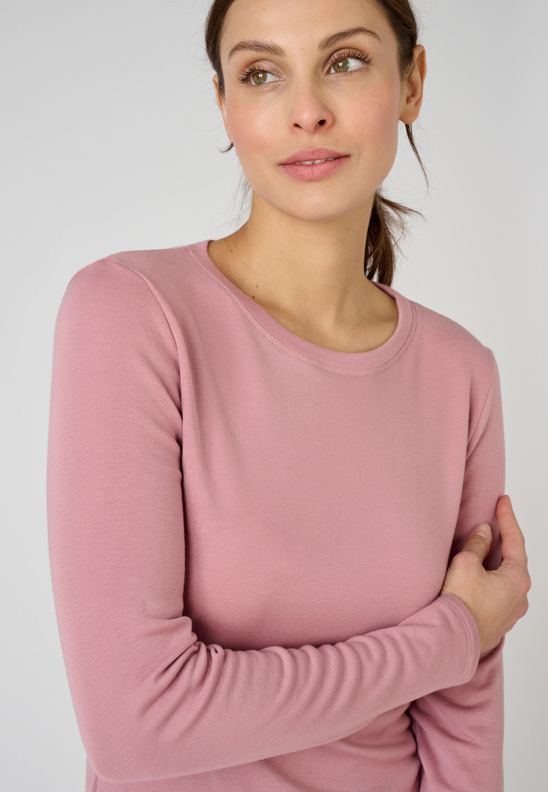 T-shirt fine côte thermique Thermolactyl Sensitive, col rond 4/5