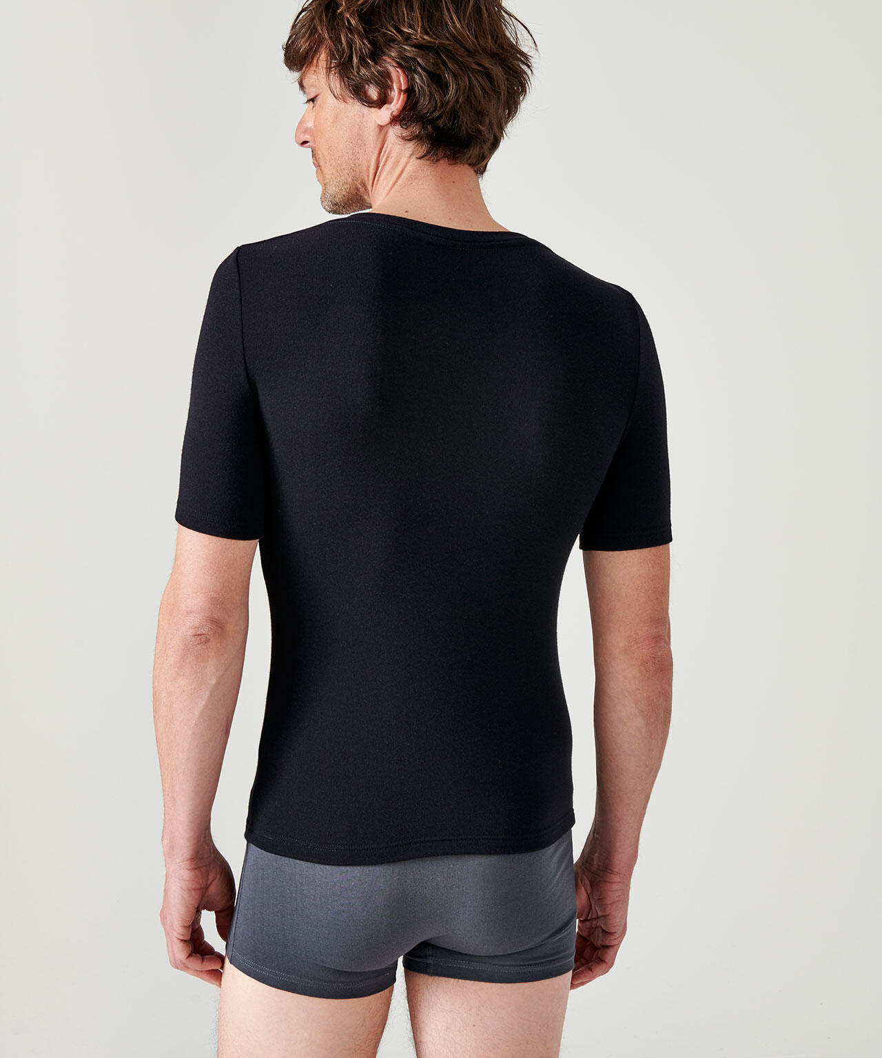 T-shirt col V manches courtes fine côte thermique Thermolactyl Sensitive 3/4
