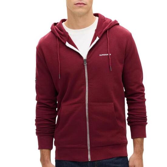Sweat Zippé Bordeaux Homme Superdry Plain Hood