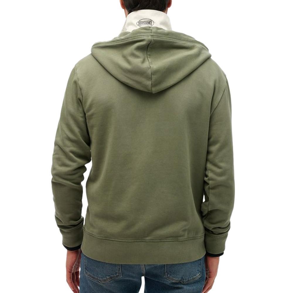 Sweat Zippé Kaki Homme Superdry Essential Washed Ziphood 2/2