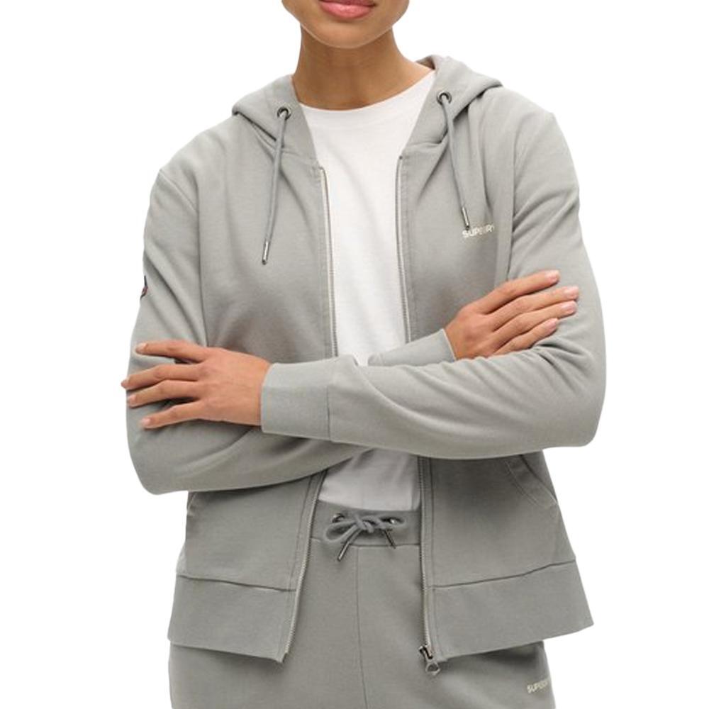 Superdry Women's Plain Zip Hoodie in Grey