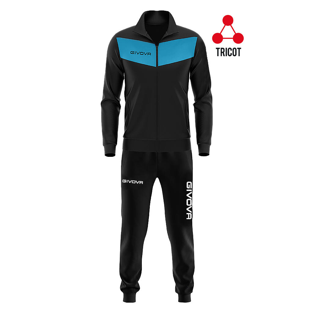 Tute complete uomo ( acetato-poliestere) givova nero/turchese 2/2