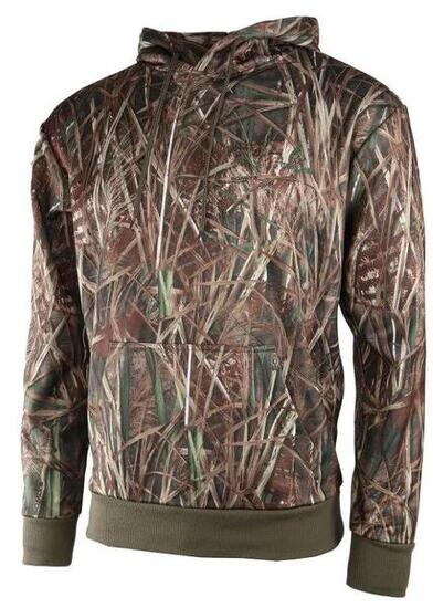 Sweat à capuche enfant poche repose main polyester camo roseaux