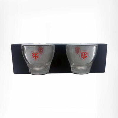 Set van 2 glazen koffiekopjes stade toulousain