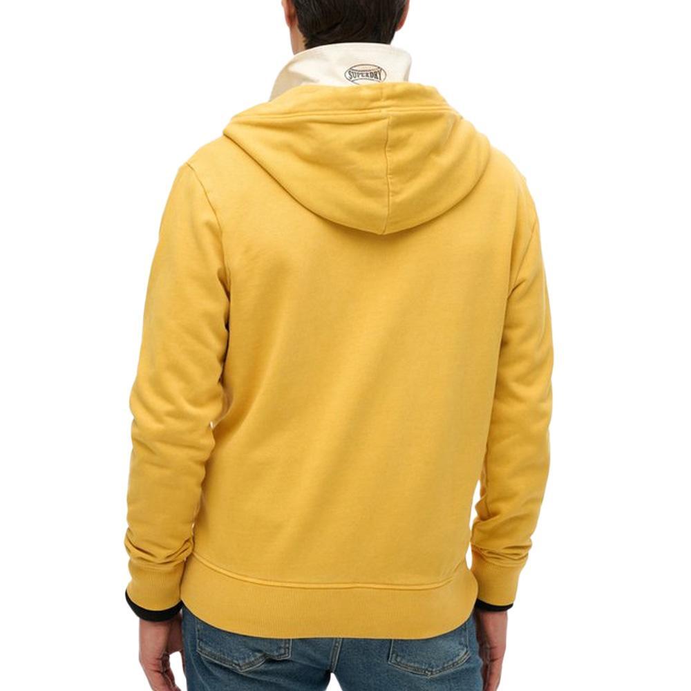 Sudadera con capucha decolorada con cremallera y logo Superdry Essential 2/6