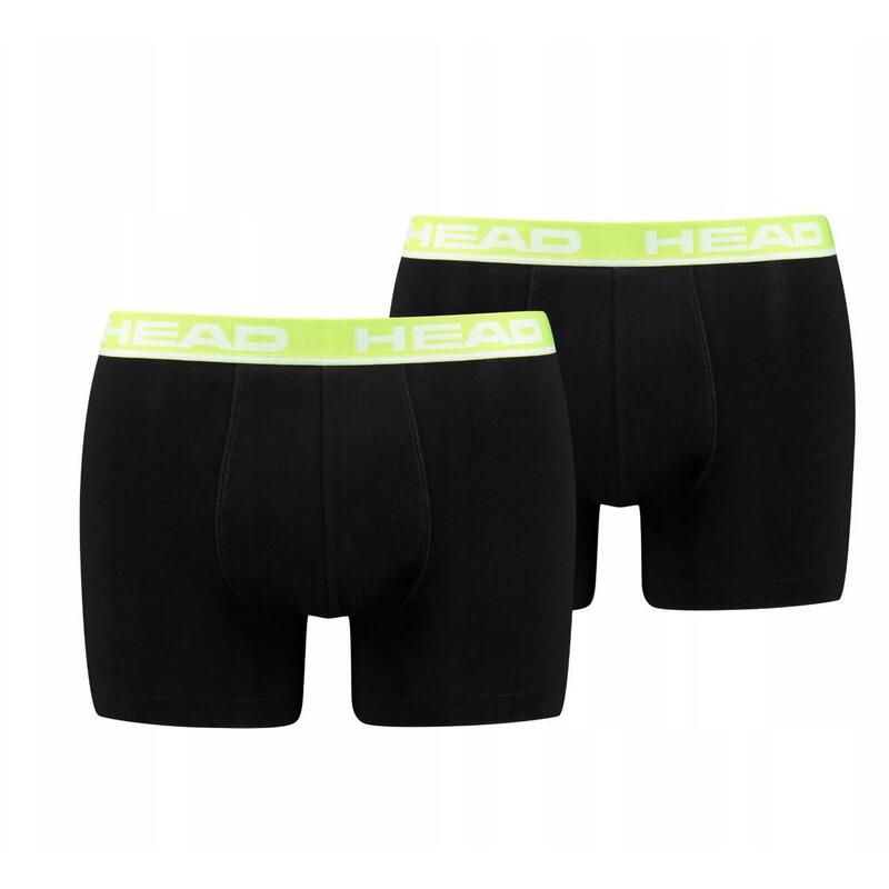 Set 2 boxeri Head Basic, bumbac 95%/elastan 5%, negru/verde, S
