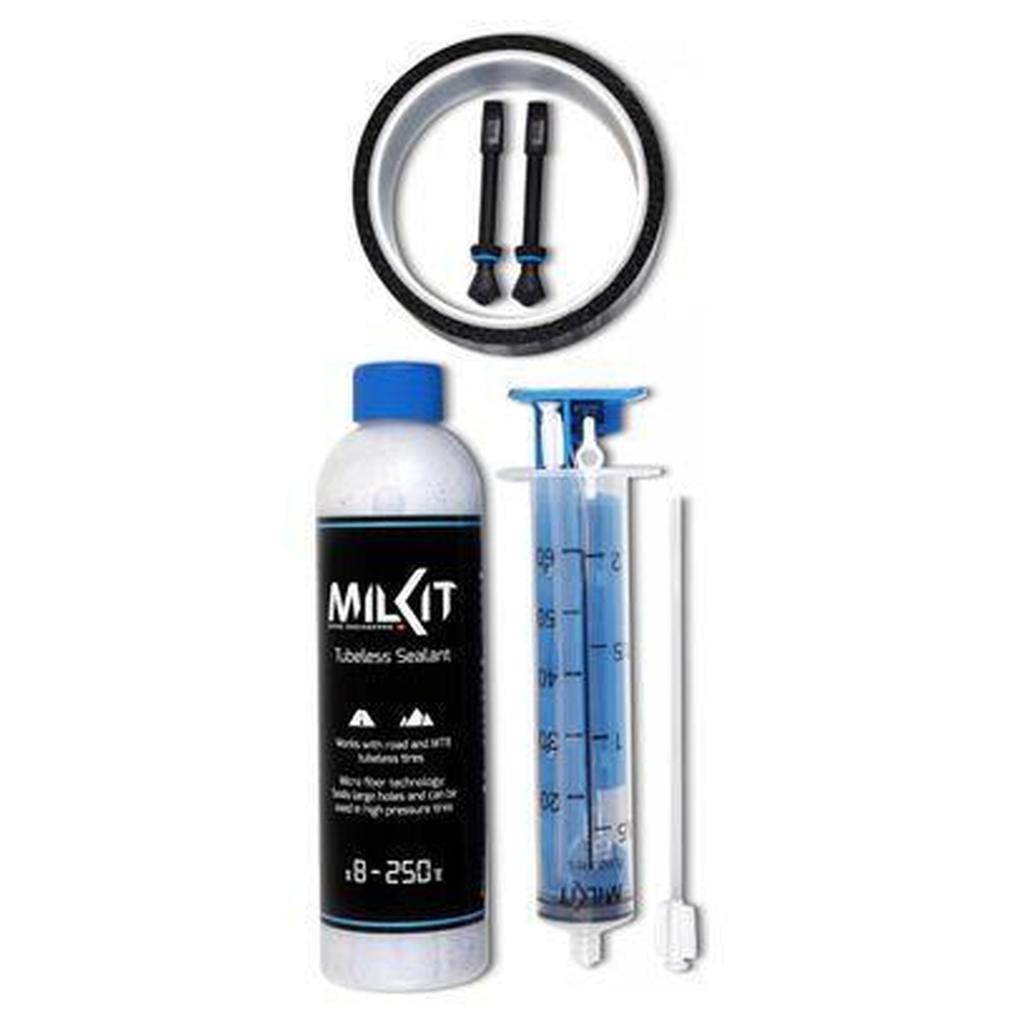 Milkit - Kit Tubeless Milkit (fond De Jante 25mm) Valves 45mm - Kit De Réparation - Taille Unique - Decathlon