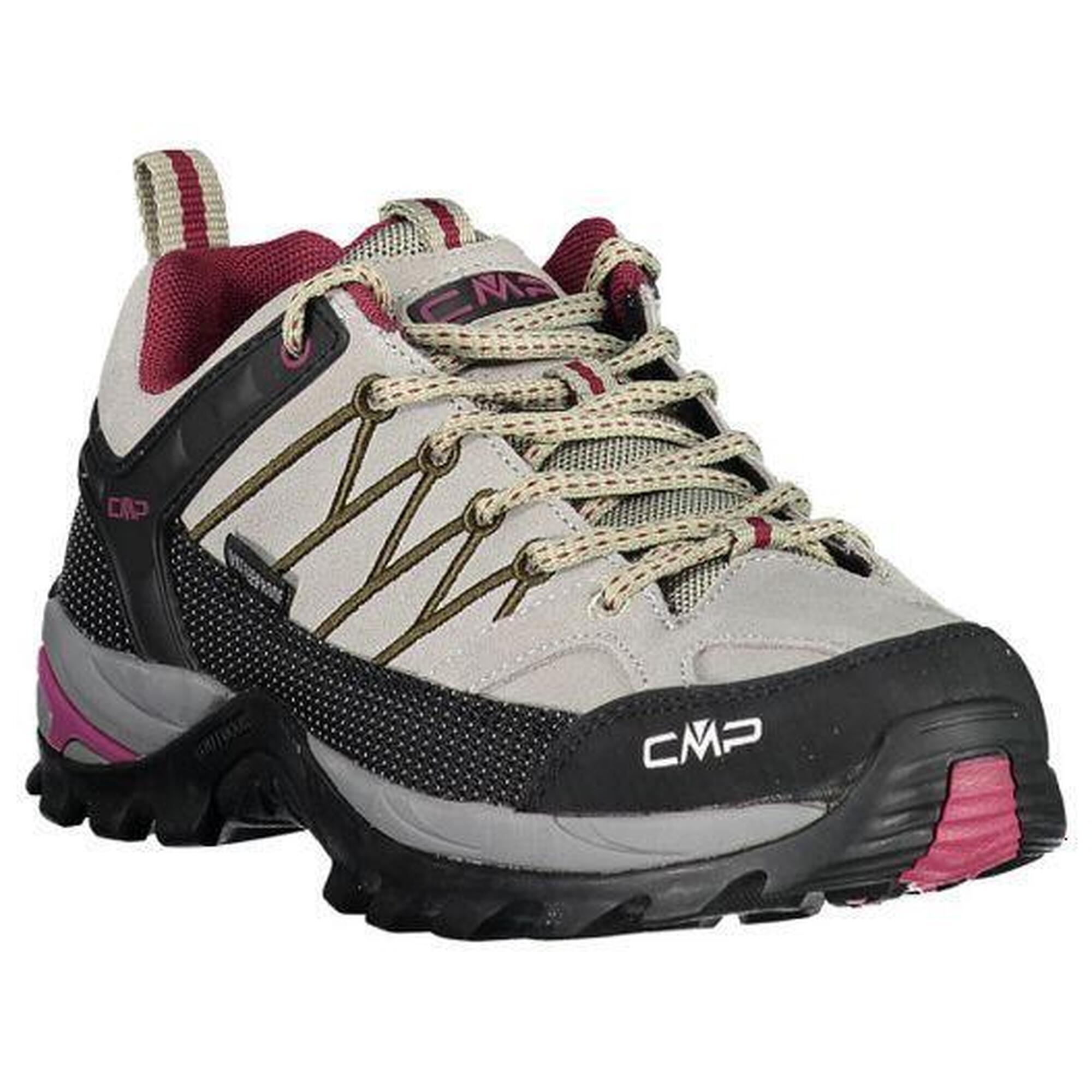 Cmp - Chaussures Randonnée Cmp Rigel Low Wp Femme - Daim Imperméable - Chaussures De Sport - Gris|multicolore|rose - Decathlon