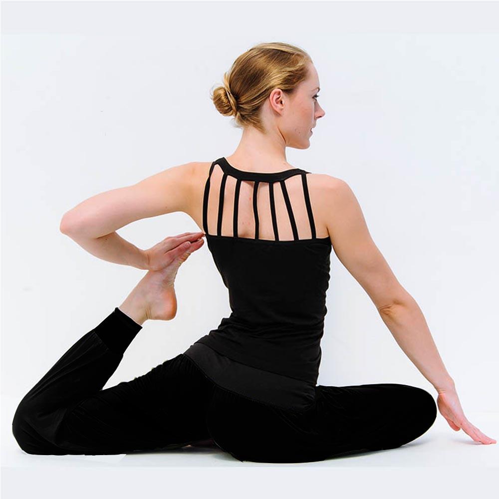 Pantalon de yoga femme large taille haute - Noir 5/7