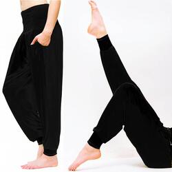 Pantalon de yoga femme large taille haute - Prune