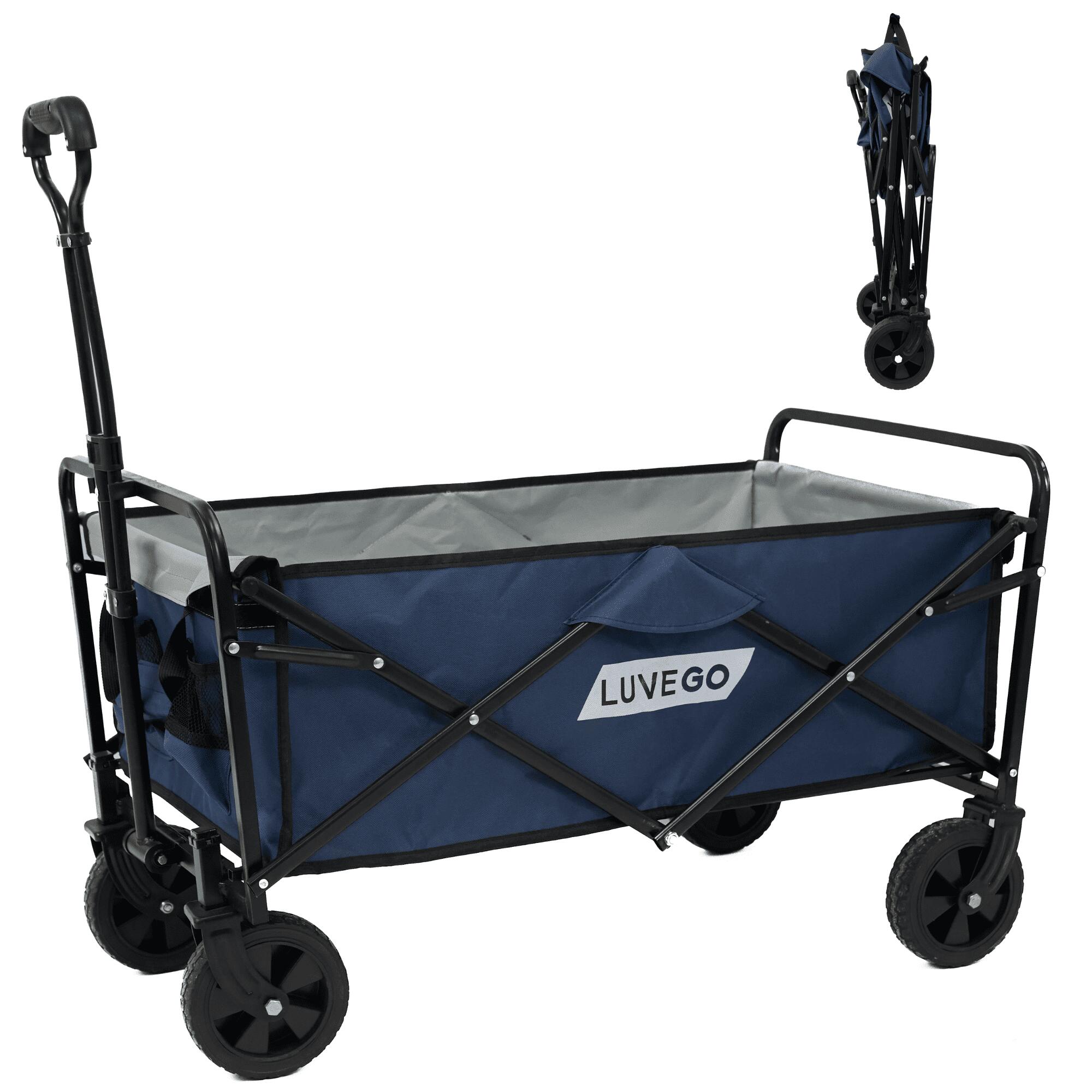 LUVEGO Carrinho Dobrável - Para Material De Campismo - 80KG - Azul Escuro