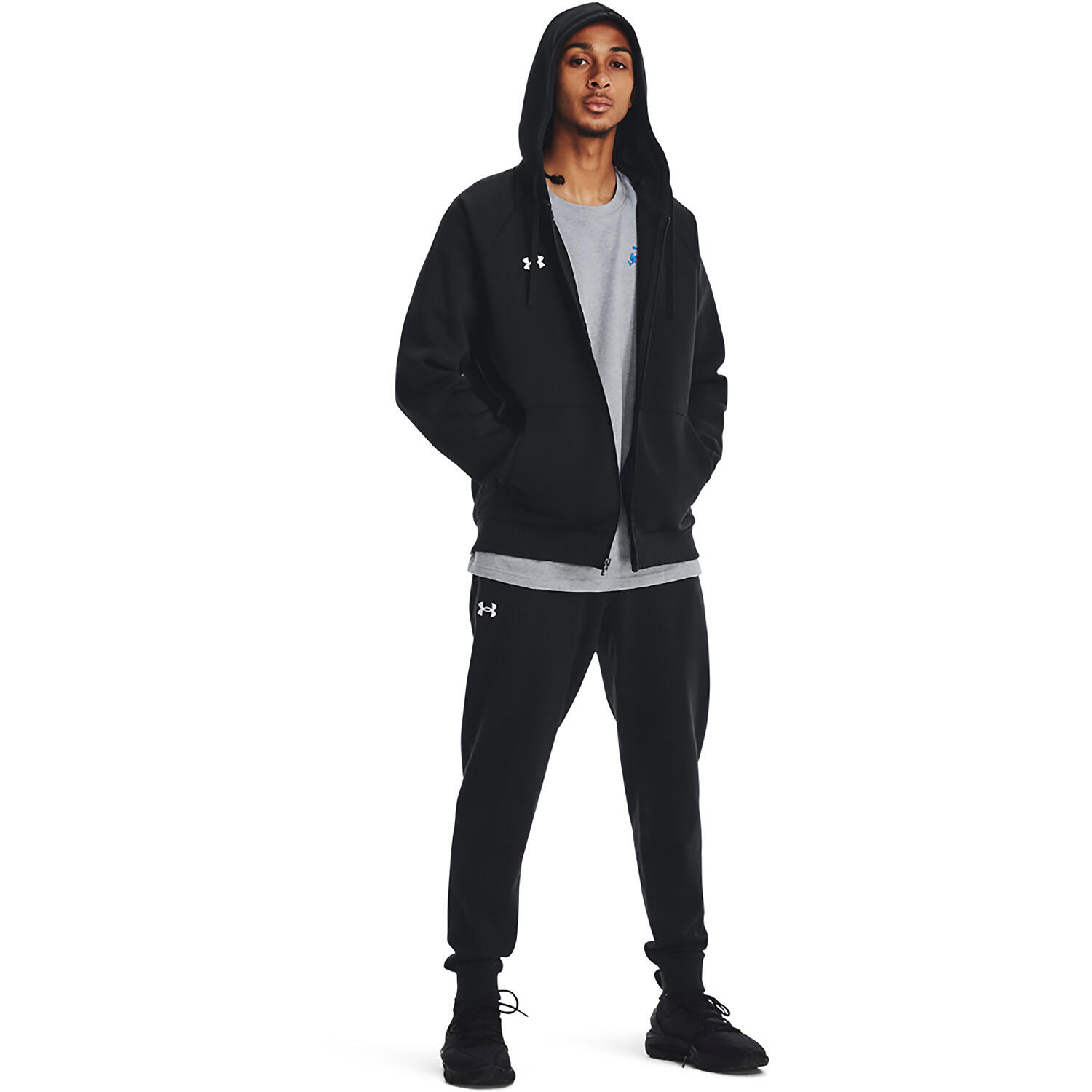 Kap Under Armour UA Rival Fleece FZ, Zwart, Mannen 6/6
