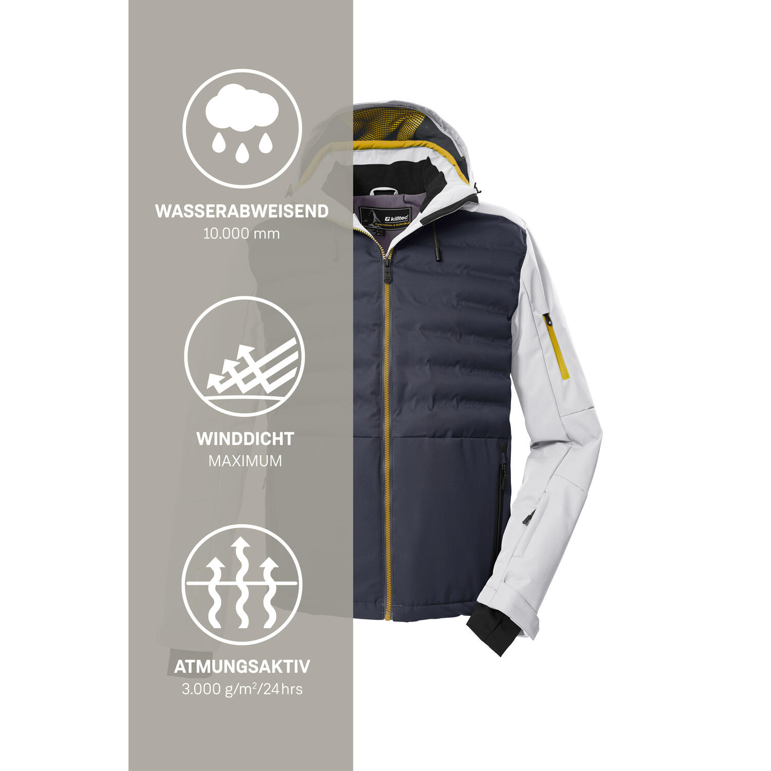 Killtec KSW 72 Ski Jas Heren - Blauw/Wit 6/6