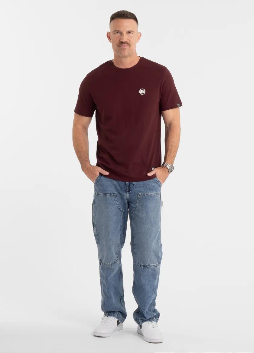 Pitbull T-shirt Small Logo Dark Burgundy 5/7